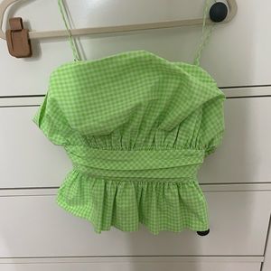Puffy green Zara top